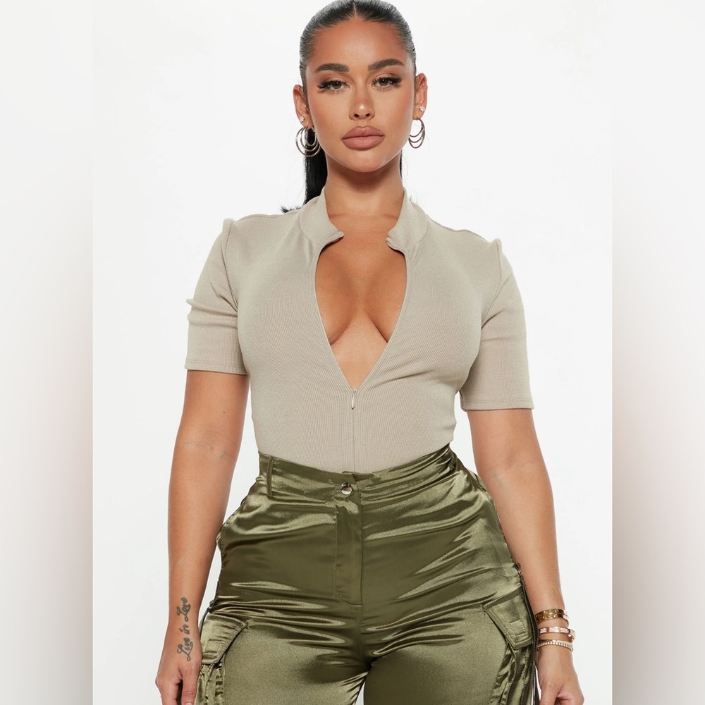 Ribbed Nude Bodysuit